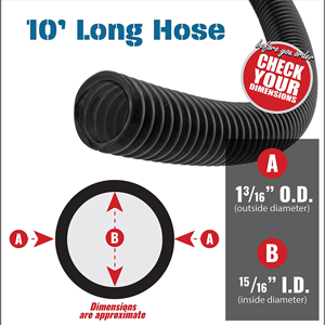 Heavy Duty Clear PVC Flex Hose with 2 Hose Clamps