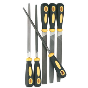 6-Piece Fine Rasp Set with Rubber Handles