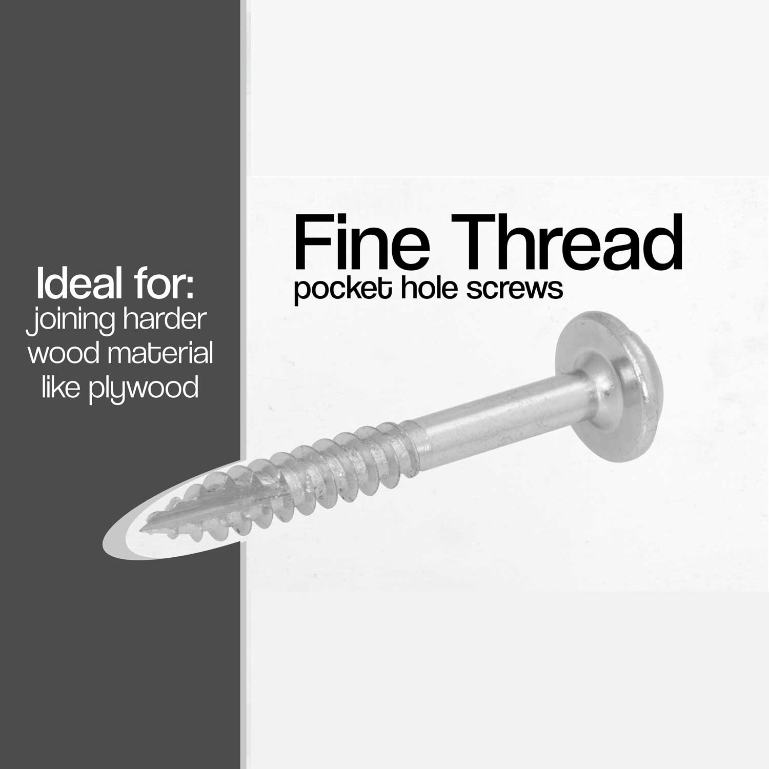 500 Zinc Self-Tapping Pocket Hole Screws - Fine Threads