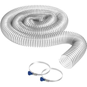 Heavy Duty Clear PVC Flex Hose with 2 Hose Clamps