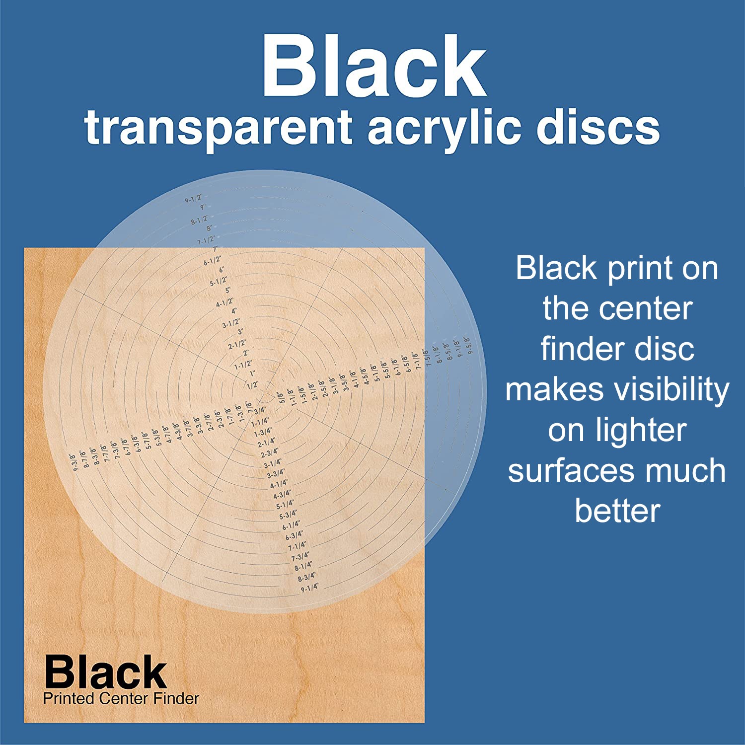 10" Round Center Finder with Black Index Markings