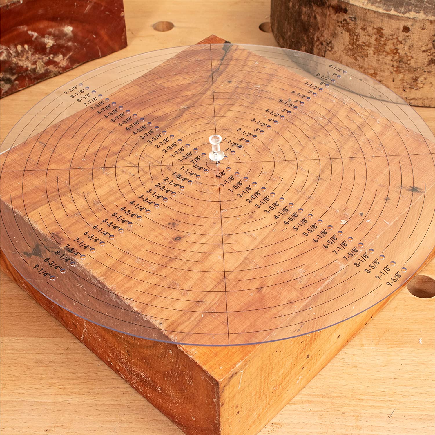 10" Round Center Finder with Black Index Markings