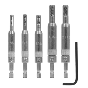 Snappy 5 Piece Self-Centering Hinge Bit Set